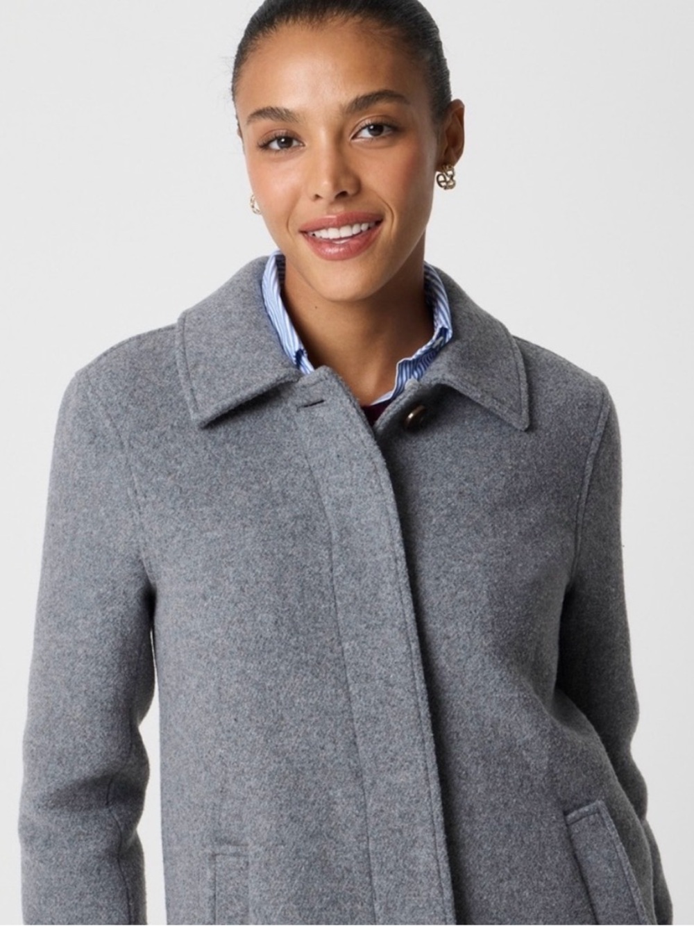 J. Crew Gray Wool-Blend Car Coat - Picture 6 of 6